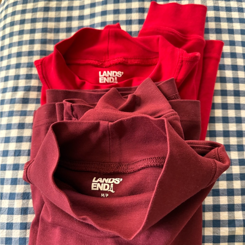 Group of 2 LandsEnd mock turtlenecks.  100% cotton.  Never worn.